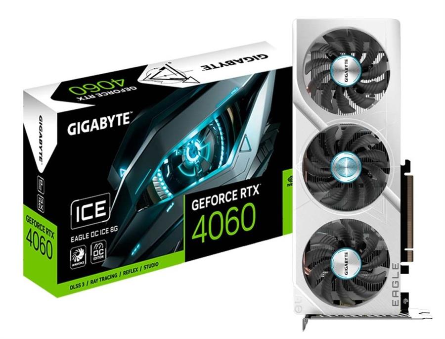 Placa De Video Gigabyte Rtx 4060 Eagle Oc Ice 8Gb (White)