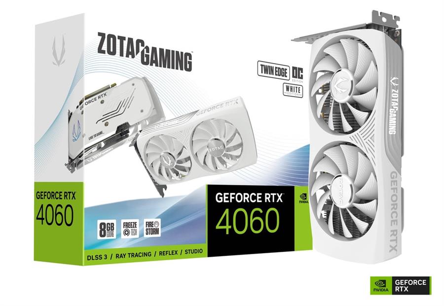 Placa De Video Zotac Rtx 4060 8Gb Twin Edge Oc White Edt