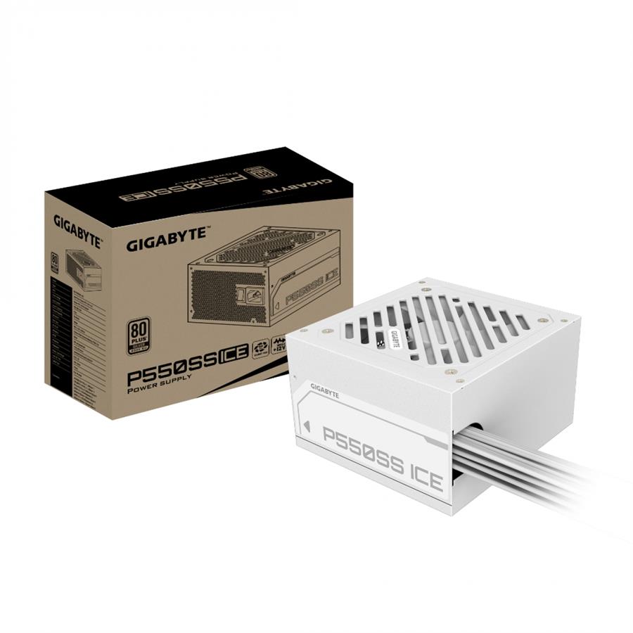 FUENTE GAMER GIGABYTE 550W ICE 80 PLUS SILVER ATX 3.0 WHITE