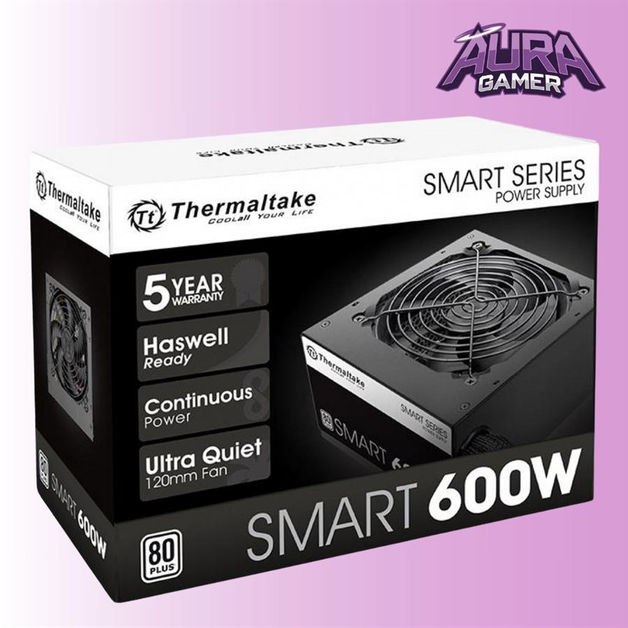 FUENTE GAMER THERMALTAKE SMART 600W AG80 PLUS WHITE