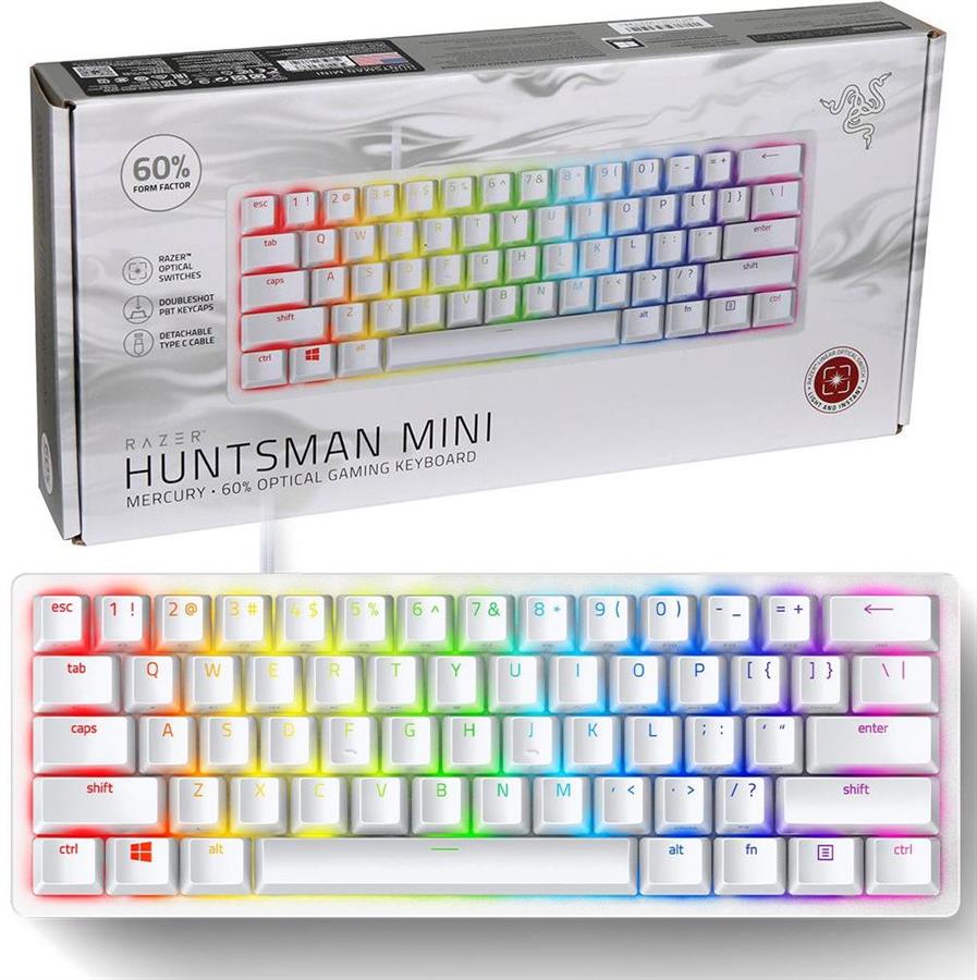 Teclado Gamer Razer Huntsman Mini Mercury White Sw Red Linear